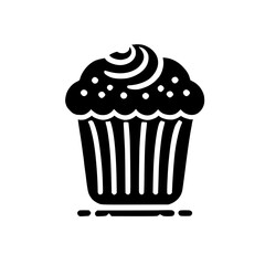 A delectable cupcake, a delightful treat for any occasion. This image showcases a simple yet elegant cupcake design, perfect for bakeries, cafes, and dessert lovers.