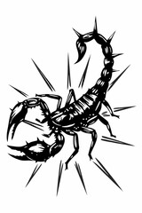 Dynamic Scorpion with Spikes and Explosive Energy, Aggressive and Powerful Stance