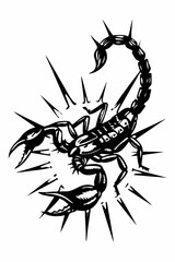 Dynamic Scorpion with Spikes and Explosive Energy, Aggressive and Powerful Stance