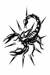 Dynamic Scorpion with Spikes and Explosive Energy, Aggressive and Powerful Stance