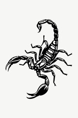 Intricate Scorpion Illustration with Detailed Body and Sharp Stinger
