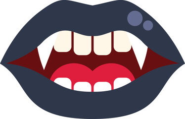 Fototapeta premium Spooky vampire lips showing fangs and teeth baring, perfect for halloween projects