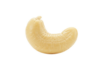 Cashew nut isolated on white background, no depth of field, sharp.