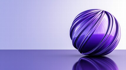 Obraz premium Elegant Purple Sphere with Shiny Surface and Smooth Stripes