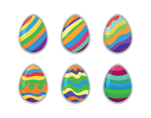 Colorful Striped Easter Egg Set