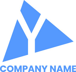 Y letter triangle logo for company