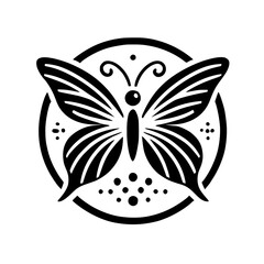 Elegant Black and White Butterfly Illustration: Nature-Inspired Minimalist Design