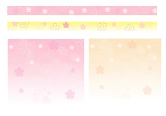 桜、色紙、罫線、枠線、春、4月、