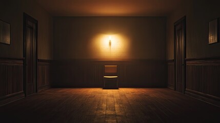 Vintage dark room with chairs and lamp