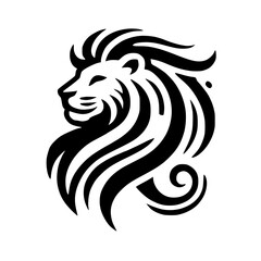 Majestic Lion: A Black and White Abstract Vector Illustration.  Symbol of power, courage, and royalty. Perfect for logos, prints, and designs.