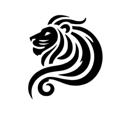 Majestic Lion: Abstract Black and White Vector Art.  A regal symbol of power and nature, this design is perfect for logos, prints, and more.