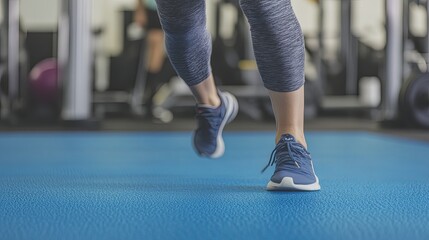Intense Gym Workout, Athlete in Motion, Focus on Jump Rope, High-Intensity Interval Training, Timer on Floor, Blurred Background, Fitness Equipment, Athletic Apparel, Concentration, Physical Challenge