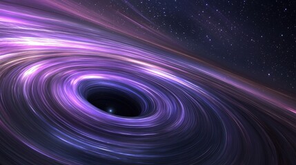 Obraz premium digital artwork depicting a mesmerizing black hole surrounded by swirling purple and pink nebulae