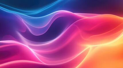 Obraz premium Waves of Vibrant Colorful Light Flowing Through the Abstract Space Creating a Captivating and Dreamy Atmosphere Perfect for Background or Design Use