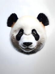 Naklejka premium Adorable Panda Bear Face Close Up, Realistic Digital Art