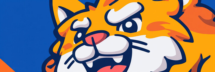 Stylized Orange Cat Face Illustration