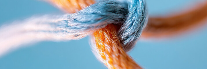 Intertwined Textile Cords: Macro Photograph