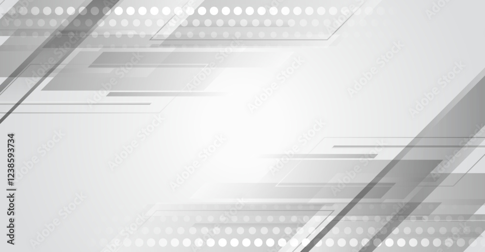 Aufkleber Modern high-tech background for presentations and websites. Digital internet communication. Abstract background with glowing dynamic lines and circles. Futuristic white and gray stripes.