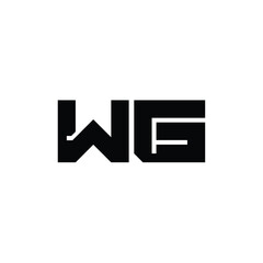 WG monogram logo design letter text name symbol monochrome logotype alphabet character simple logo