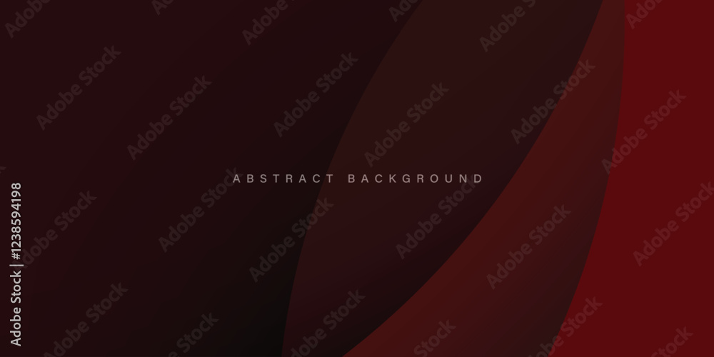 Wall mural dark red paper cut curve design concept. abstract vector background.