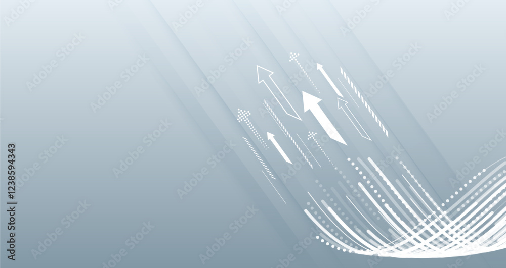 Poster Sci-fi blue background with various technology elements. Science concept, vertical arrows and stripes. Abstract hi tech communication for presentation or banner.