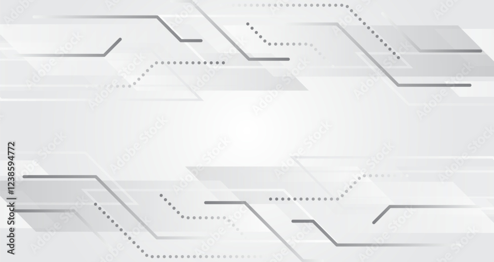 Aufkleber Abstract background with glowing dynamic lines and circles. Futuristic white and gray stripes. Modern high-tech background for presentations and websites. Digital internet communication.