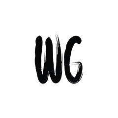 WG monogram logo design letter text name symbol monochrome logotype alphabet character simple logo