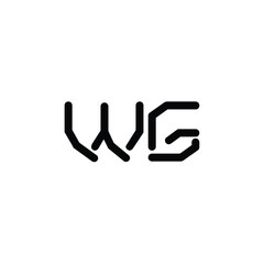 WG monogram logo design letter text name symbol monochrome logotype alphabet character simple logo