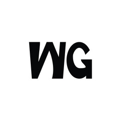 WG monogram logo design letter text name symbol monochrome logotype alphabet character simple logo