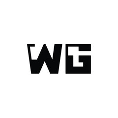 WG monogram logo design letter text name symbol monochrome logotype alphabet character simple logo