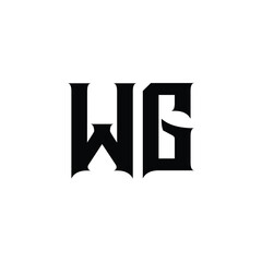 WG monogram logo design letter text name symbol monochrome logotype alphabet character simple logo