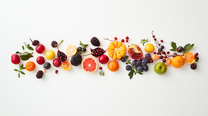 Vibrant still life of fresh fruits and vegetables, celebrating natural abundance and healthy living.