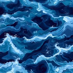 Obraz premium Abstraktes Wellenmuster in Blautönen