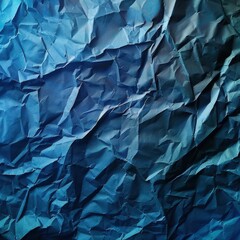 Fototapeta premium Crumpled Blue Paper Texture Background