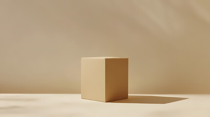 Mysterious box in minimalist light and shadow