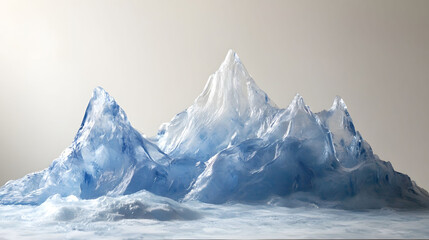 Glass Mountain Range: A Serene Sculptures of Ice and Light
