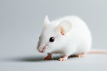 white mouse on a minimalistic light gray background