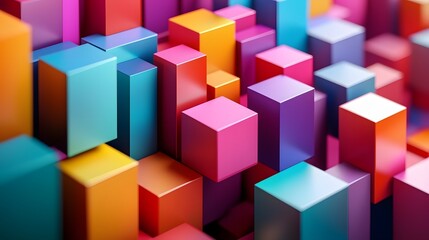 Obraz premium Vibrant Geometric Composition in Abstract Digital