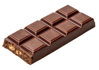 Chocolate bar isolated on a transparent background.
