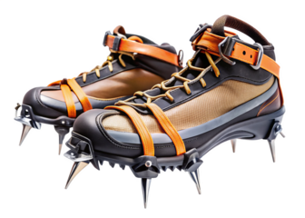 Crampons isolated on a transparent background.