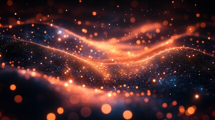 Obraz premium Dazzling network of glowing points and lines, creating a modern backdrop for posters, social media, and banners.