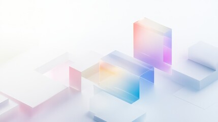 Obraz premium Abstract Composition of Geometric Shapes in Soft Pastel Colors