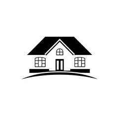 Modern House Illustration: Simple Home Design Icon, Real Estate Symbol, Minimalist Architecture Vector Graphic