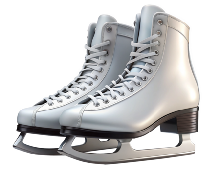 Ice skates isolated on a transparent background.