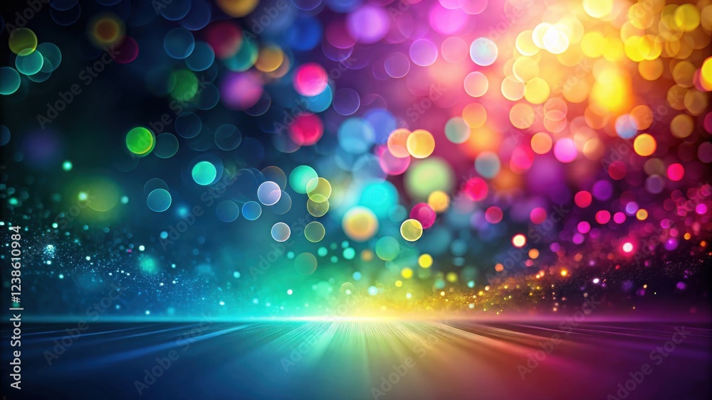Aufkleber abstract colorful bokeh background with glowing lights and sparkling dust