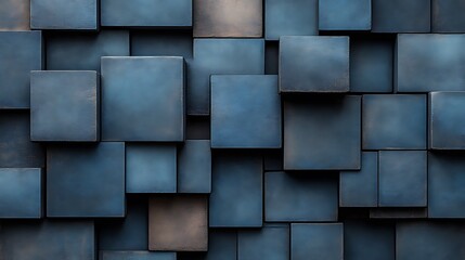 Abstract Blue Rectangular Block Pattern Background