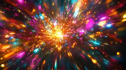 Fototapeta premium Vibrant Abstract Background with Colorful Light Explosion Effect