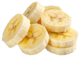 Slices of banana on a transparent background