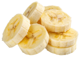 Slices of banana on a transparent background