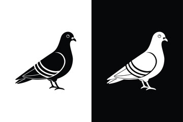 Pigeon Silhouette Vector Perfect for Logos and Graphics